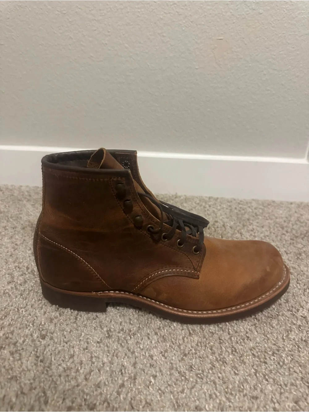 Red Wing Shoes Tan/Brown Leather Lace-Up Work Boots